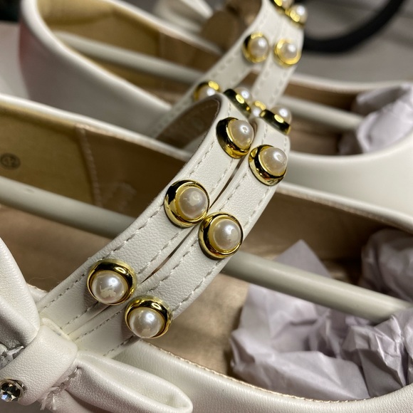 PANDANINJIA Girl's Toddler/Little Kid Cheryl Bow Princess Flower Ballerina Flats - Picture 3 of 8